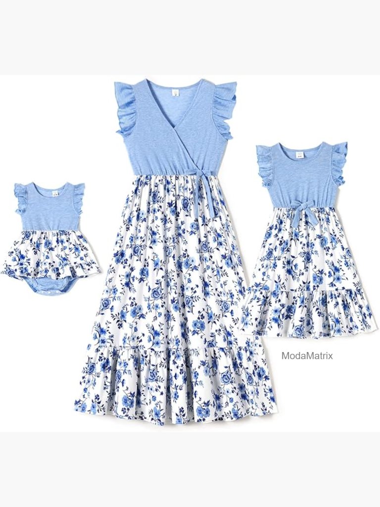 Flutter Sleeve Ruffle Dress For Girls, Summer Casual A-Line